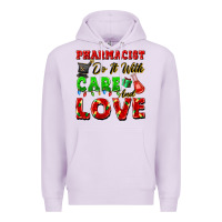 Lilac pharmacist do it with care and love christmas Premium Hoodie - FaDigitalArtStudio