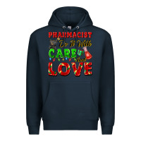 Navy pharmacist do it with care and love christmas Premium Hoodie - FaDigitalArtStudio