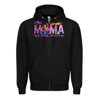 Black This Mama is chilling with her Zipper Hoodie - CowhideDigitalArt