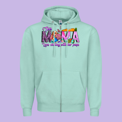 This Mama Is Chilling With Her Zipper Hoodie Designed By Cowhidedigitalart