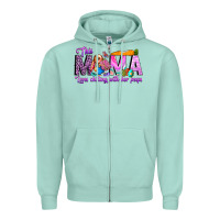 Seafoam This Mama is chilling with her Zipper Hoodie - CowhideDigitalArt
