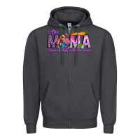 Smoke This Mama is chilling with her Zipper Hoodie - CowhideDigitalArt
