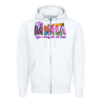 White This Mama is chilling with her Zipper Hoodie - CowhideDigitalArt