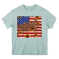 Arona American flag leopard sunflower Heavy Core Tee - JahusDesignShop