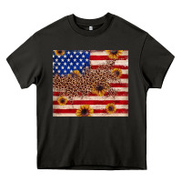 Asphalt American flag leopard sunflower Heavy Core Tee - JahusDesignShop