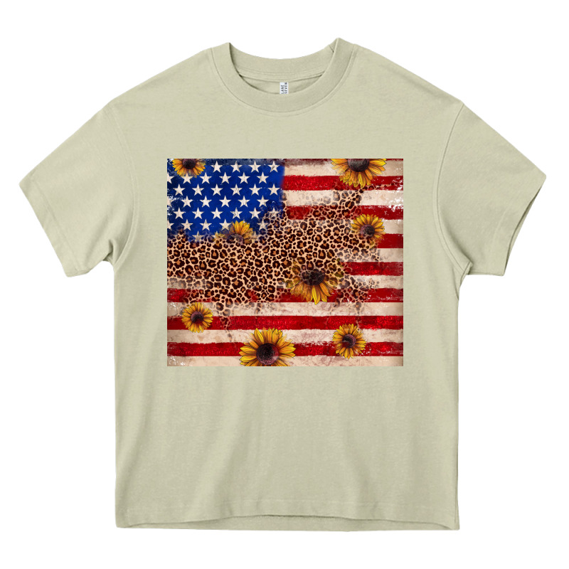 American Flag Leopard Sunflower Heavy Core Tee by JahusDesignShop | Teevron