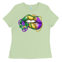 Matcha mardi gras lips Ladies Tee - LillyAllenDesigns