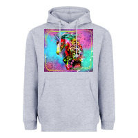 Heather Grey Colorful Unicorn Horse Heavyweight Hoodie - LillyAllenDesigns