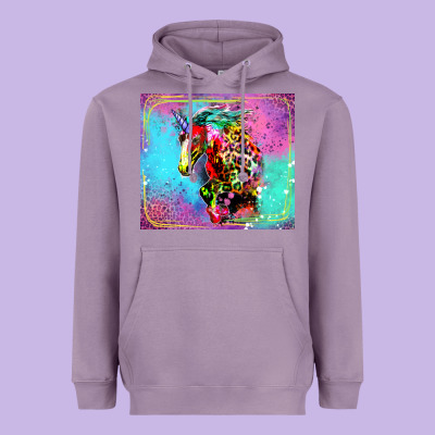 Colorful Unicorn Horse Heavyweight Hoodie Designed By Lillyallendesigns