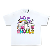 White Let's go ghouls Urban Heavy Tee - NancyCooperArtShop