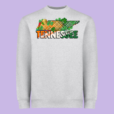 Tennessee Map St Patricks Day Heavyweight Sweatshirt Designed By Fadigitalartstudio