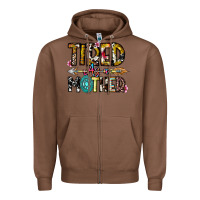 Chestnut Tired As a Mother Zipper Hoodie - CowhideDigitalArt