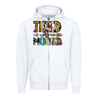 White Tired As a Mother Zipper Hoodie - CowhideDigitalArt