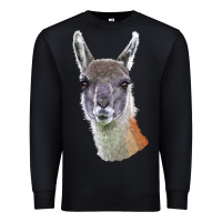 Black Guanaco Llama Head Premium Sweatshirt - LillyAllenDesigns