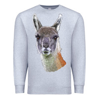 Heather Grey Guanaco Llama Head Premium Sweatshirt - LillyAllenDesigns