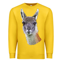 Lemon Guanaco Llama Head Premium Sweatshirt - LillyAllenDesigns