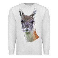 Oatmeal Heather Guanaco Llama Head Premium Sweatshirt - LillyAllenDesigns
