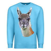 Ocean Blue Guanaco Llama Head Premium Sweatshirt - LillyAllenDesigns