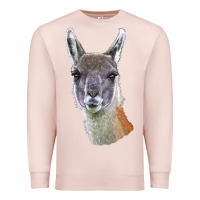 Pale Pink Guanaco Llama Head Premium Sweatshirt - LillyAllenDesigns