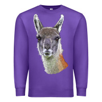 Purple Guanaco Llama Head Premium Sweatshirt - LillyAllenDesigns