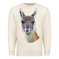 Sandshell Guanaco Llama Head Premium Sweatshirt - LillyAllenDesigns
