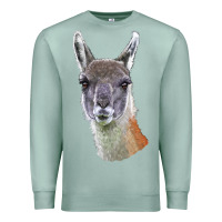 Seafoam Guanaco Llama Head Premium Sweatshirt - LillyAllenDesigns
