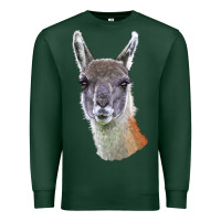 Sports Green Guanaco Llama Head Premium Sweatshirt - LillyAllenDesigns