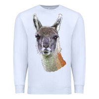 White Guanaco Llama Head Premium Sweatshirt - LillyAllenDesigns