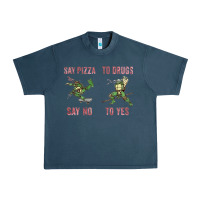 Midnight Navy say pizza to drugs say no to yes Urban Heavy Tee - tuanDangUi