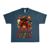 Midnight Navy santas favorite postal worker afro messy bun Urban Heavy Tee - texasbilliewilder