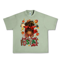 Oil Green santas favorite postal worker afro messy bun Urban Heavy Tee - texasbilliewilder