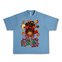 Pebble Blue santas favorite postal worker afro messy bun Urban Heavy Tee - texasbilliewilder