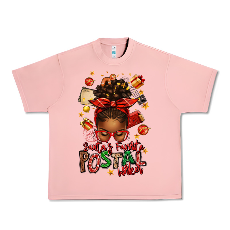 Santas Favorite Postal Worker Afro Messy Bun Urban Heavy Tee by texasbilliewilder | Teevron