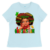 Baby Blue god says i am juneteenth kid Ladies Tee - LillyAllenDesigns
