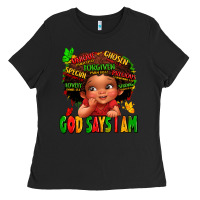 Black god says i am juneteenth kid Ladies Tee - LillyAllenDesigns