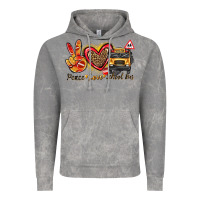 Cloud Rock peace love school bus Vintage Hoodie - texasbilliewilder