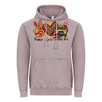 Vintage Zinc peace love school bus Vintage Hoodie - texasbilliewilder