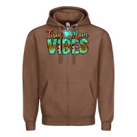 Chestnut Tired Mom Vibes Zipper Hoodie - CowhideDigitalArt