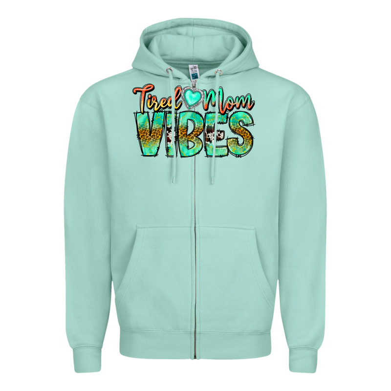 Tired Mom Vibes Zipper Hoodie by CowhideDigitalArt | Teevron