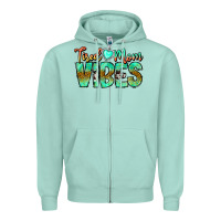 Seafoam Tired Mom Vibes Zipper Hoodie - CowhideDigitalArt