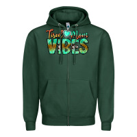 Sports Green Tired Mom Vibes Zipper Hoodie - CowhideDigitalArt