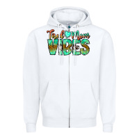 White Tired Mom Vibes Zipper Hoodie - CowhideDigitalArt