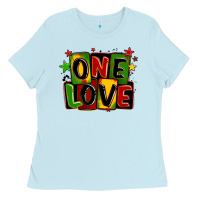 Baby Blue one love juneteenth Ladies Tee - LillyAllenDesigns