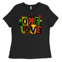 Black one love juneteenth Ladies Tee - LillyAllenDesigns