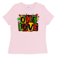 Bubblegum Pink one love juneteenth Ladies Tee - LillyAllenDesigns