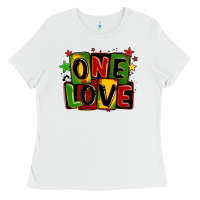 White one love juneteenth Ladies Tee - LillyAllenDesigns