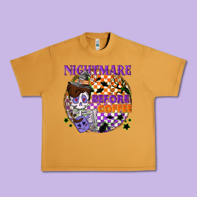 Nightmare Before The Coffee Halloween Urban Heavy Tee Designed By Nancycooperartshop