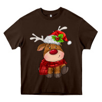 Chocolate Brown christmas baby deer Heavy Core Tee - MaliasSmallBusiness