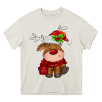 Cream christmas baby deer Heavy Core Tee - MaliasSmallBusiness