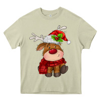 Mossy christmas baby deer Heavy Core Tee - MaliasSmallBusiness